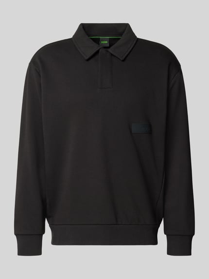 Relaxed Fit Sweatshirt aus Baumwoll-Mix Modell 'SW_Placket Polo' Shop The Look MANNEQUINE