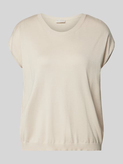 Milano Italy Gebreid shirt met kapmouwen Offwhite - 2