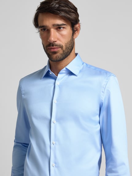 Jake*s Super Slim fit zakelijk overhemd met Kentkraag Lichtblauw - 3