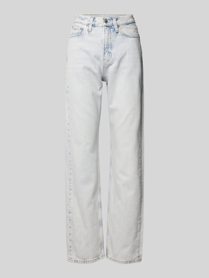 Calvin Klein Jeans High Waist Straight Leg Jeans aus reiner Baumwolle Hellblau 2