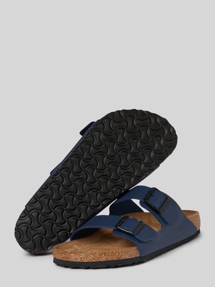 Birkenstock Slides mit Dornschließe Modell 'Arizona' Blau 4