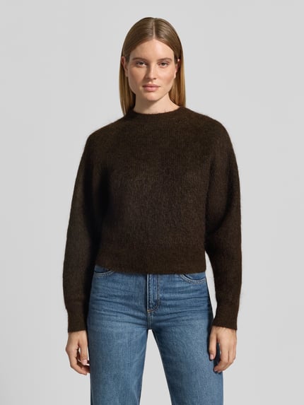 Selected Pullover aus Mohair mit überschnittenen Schultern Dunkelbraun 4