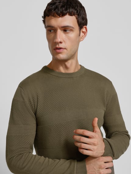 Lindbergh Gebreide pullover met ribboorden Leem - 3