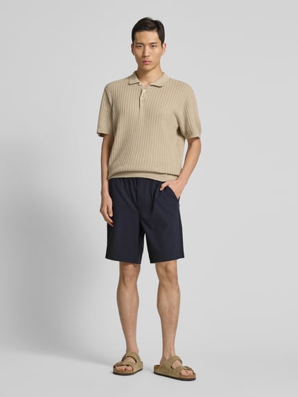 Casual Friday Regular Fit Shorts mit elastischem Bund Modell 'Samos' Marine 1