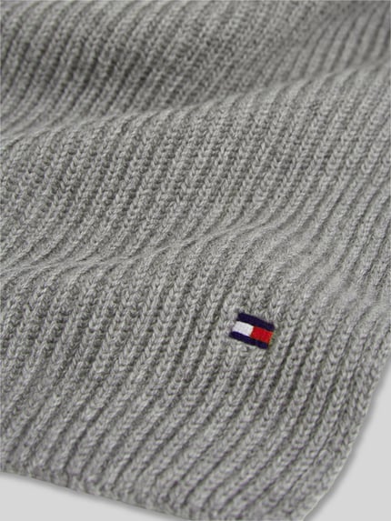 Tommy Hilfiger Schal mit Logo-Detail aus Kaschmir Hellgrau 3