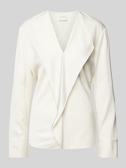 Calvin Klein Womenswear Regular fit blouse met volants Offwhite - 2