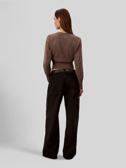 Calvin Klein Womenswear Regular Fit Strickjacke aus Viskose-Mix  Mittelbraun Mel 4