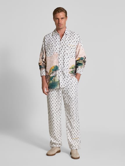 Carlo Colucci Oversized Freizeithemd mit Brusttaschen Offwhite 1