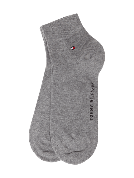 Tommy Hilfiger Sneaker-Socken aus Baumwoll-Mix im 2er-Pack Modell '2ER QUARTER' Mittelgrau 1