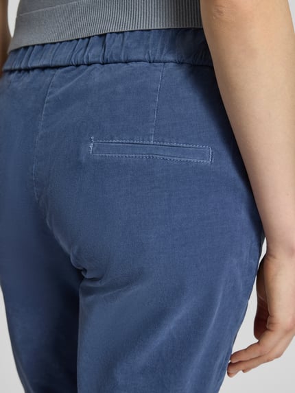 TONI Broek met verkorte pasvorm en elastische band, model 'sue' Blauw - 3