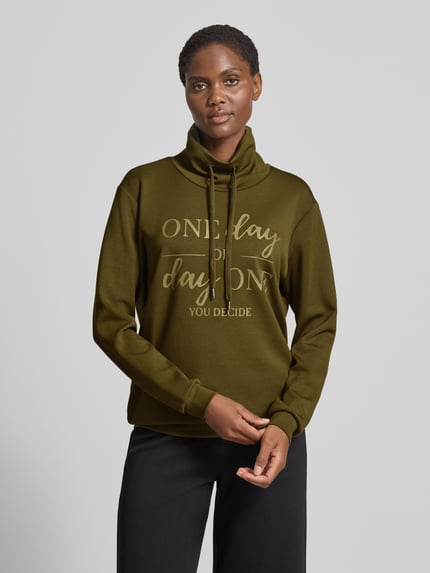 Soyaconcept Bluza ze stójką i tunelem model ‘BANU’ Oliwkowy 4