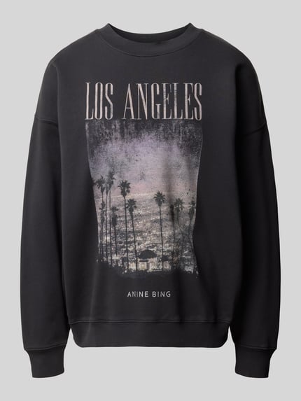 Anine Bing Sweatshirt mit Los-Angeles-Fotoprint Modell 'MILES' Black 2
