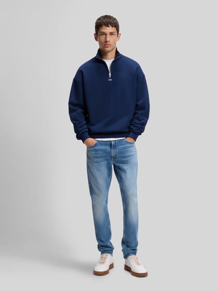 HUGO Blue troyer o kroju regular fit z czystej bawełny model 'Neeler' Granatowy 1