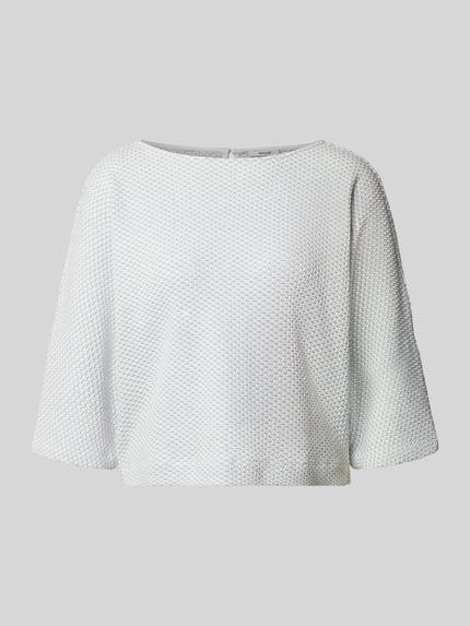 Produktfoto, hellgrauer Loose Fit Pullover mit Baumwoll-Anteil Modell 'Sassoni' von OPUS, grobe Struktur, Damen Pullover
