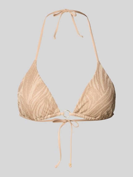 Produktfoto, Bikini-Oberteil in Triangel-Optik Modell 'Zoe' von Guess mit Allover-Animal-Print aus Elastischer-Material-Mix in Beige- und Brauntönen