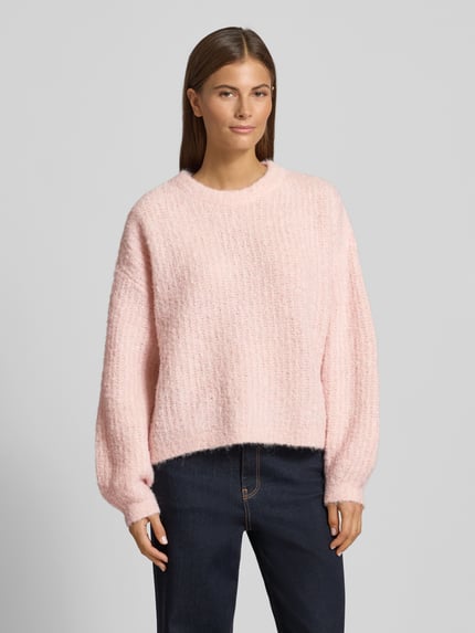 VERO MODA Relaxed Fit Strickpullover mit Woll-Anteil Modell 'CARMEN' Rosa 4