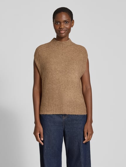 OPUS Strickpullunder Modell 'Pirella' mit Mock Neck Taupe 4