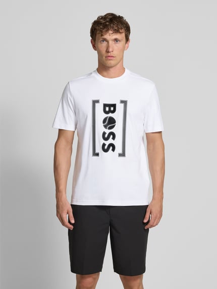 BOSS Green T-shirt o kroju regular fit z czystej bawełny model ‘ICONIC’ Biały 4