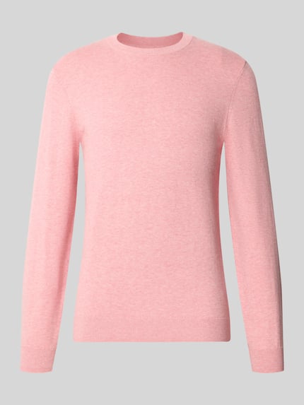 Produktfoto, Strickpullover aus Baumwoll-Kaschmir-Mix mit Rundhalsausschnitt von MCNEAL in Rosa, Regular Fit, glatte Textur und schlichte Form