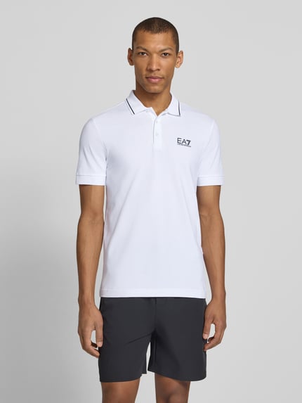 EA7 Emporio Armani Koszulka polo o kroju regular fit z nadrukiem z logo Biały 4