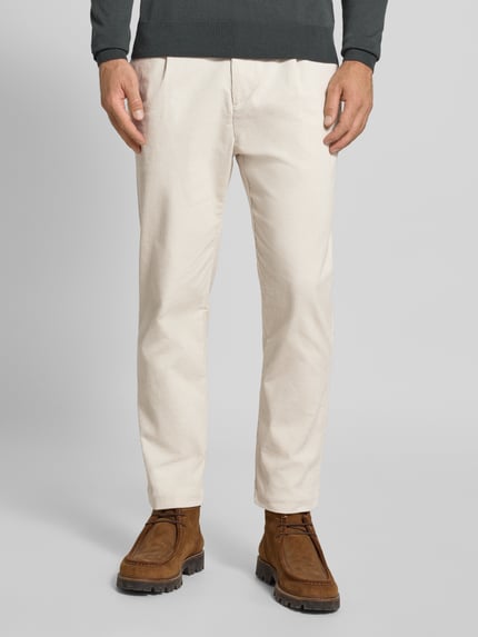 Casual Friday Spodnie sztruksowe z kieszeniami z tyłu model ‘MARC’ Złamany biały 4