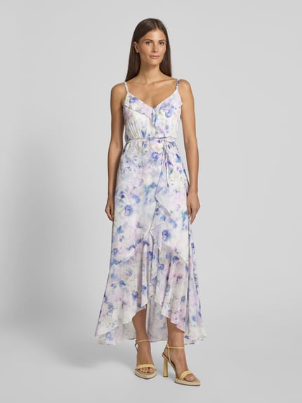 Jake*s Cocktail Midi-jurk met volants en strikceintuur Ecru - 4