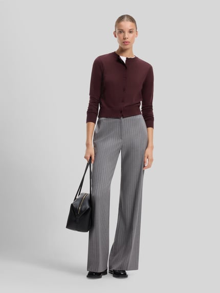 HUGO regular fit gebreid jack van wolmix met lyocell-kasjmiergehalte model 'Sfabro' Bordeaux - 1