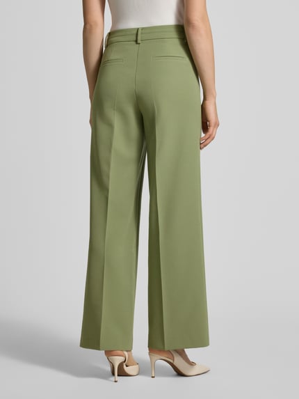 MORE & MORE Stoffen broek met bandplooien Groen - 5