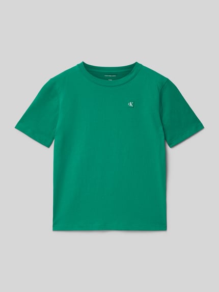 Calvin Klein Jeans Regular Fit T-Shirt aus reiner Baumwolle Gruen 1