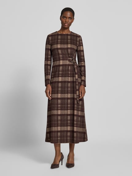 Weekend Max Mara Maxi-jurk van viscosemix model 'PALO' Middenbruin - 4