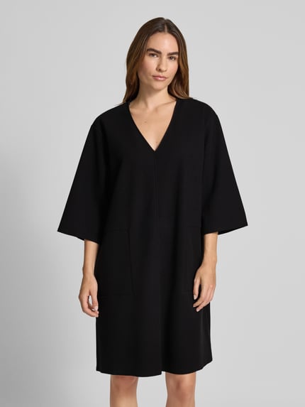 Christian Berg Woman Knielanges Kleid mit überschnittenen Schultern Black 4