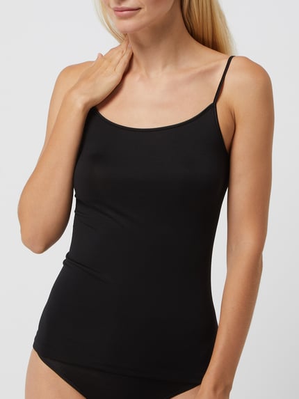 Mey Top mit verstellbaren Spaghettiträgern Modell 'Emotion' Black 3