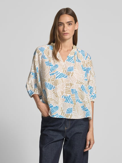 HERZENS Loose fit blouseshirt van pure zijde Kaki - 4
