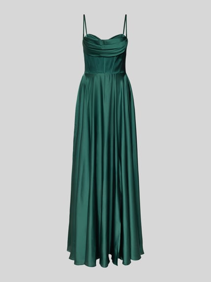 Mascara Abendkleid mit Wasserfall-Ausschnitt Dunkelgruen 2