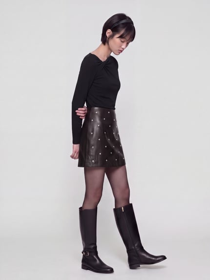 ONLY Langarmshirt mit asymmetrischem Ausschnitt Black 1