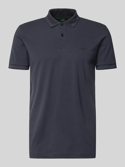 Produktfoto, ciemnoszara koszulka polo z bawełny Regular Fit Poloshirt aus reiner Baumwolle Modell 'PIO 1' von BOSS Green, gładka faktura
