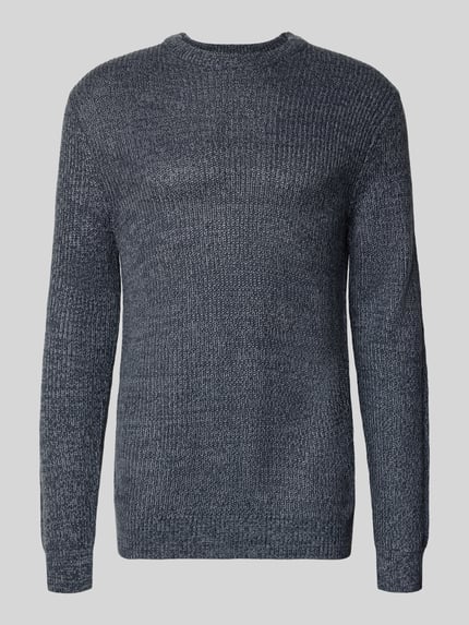 Produktfoto, Pullover mit Rippstrickstruktur Modell 'ONSJONAS' von ONLY, melierte Optik in Blau mit strukturierter Strick- und Rippstruktur
