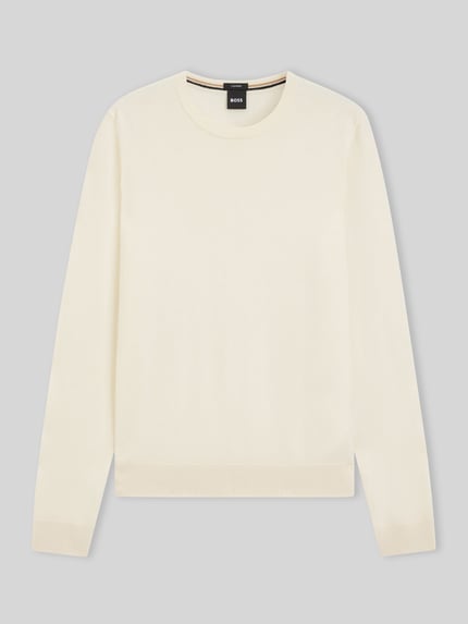 BOSS Regular Fit Strickpullover aus reinem Kaschmir Modell 'EMIGLIORE' Offwhite 2