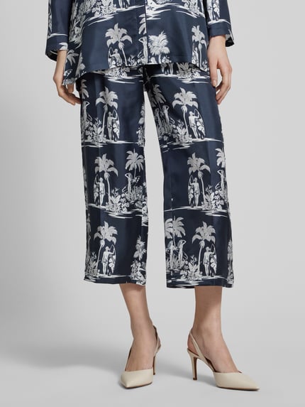 Max Mara Studio Straight leg stoffen broek met persplooien, model 'PAGLIE' Marineblauw - 4