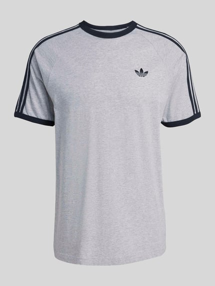 adidas Originals Regular Fit T-Shirt aus reiner Baumwolle Mittelgrau Melange 2