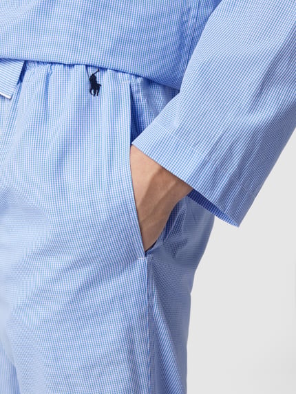 Polo Ralph Lauren Underwear Pyjama aus Baumwolle mit Webmuster Hellblau 3