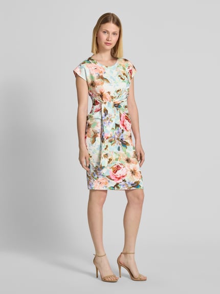 SWING Knielanges Cocktailkleid mit Knotendetail Hellgruen 1