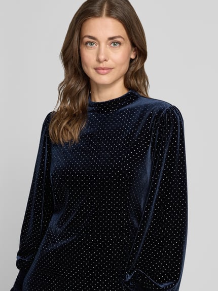 Jake*s Casual Abendkleid mit schimmerndem Samt-Effekt Blau 3