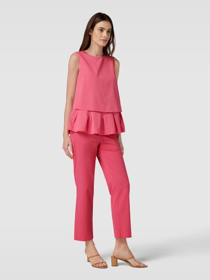 Marc Cain Stoffhose mit elastischem Logo-Bund Pink 1