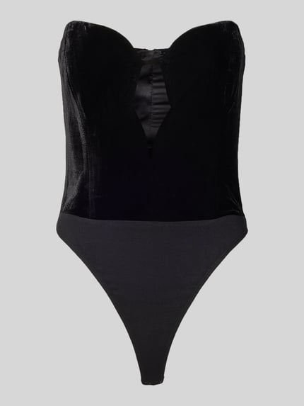 Bardot Body z aksamitu z odkrytymi ramionami model ‘ELENI’ Czarny 2