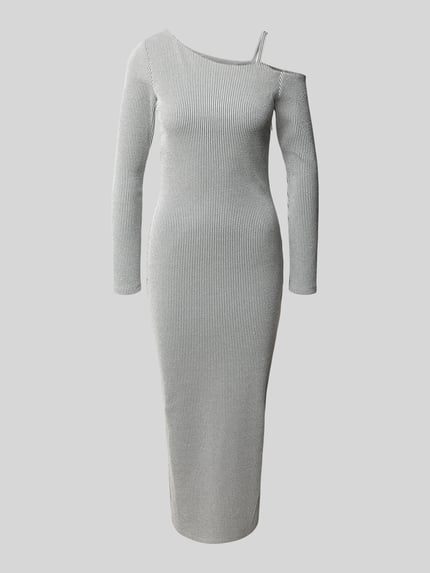 HUGO One-Shoulder-Kleid mit Cut Out Modell 'Nalatina' Silber 2