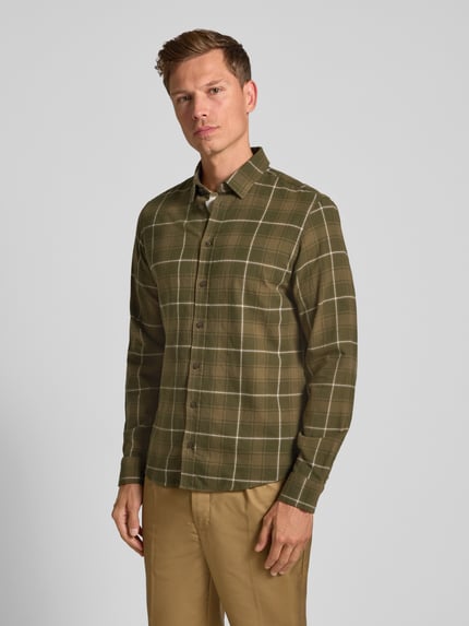 Casual Friday Regular Fit Freizeithemd mit Kentkragen Modell 'MACE' Oliv 4