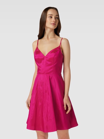 LUXUAR FASHION Cocktailkleid mit Herz-Ausschnitt Pink 4