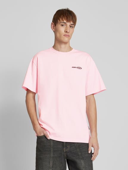 Karl Kani T-shirt met labelprint Felroze - 4