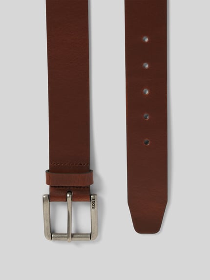 BOSS Leren riem met doornsluiting, model 'Joris' Donkerbruin - 3